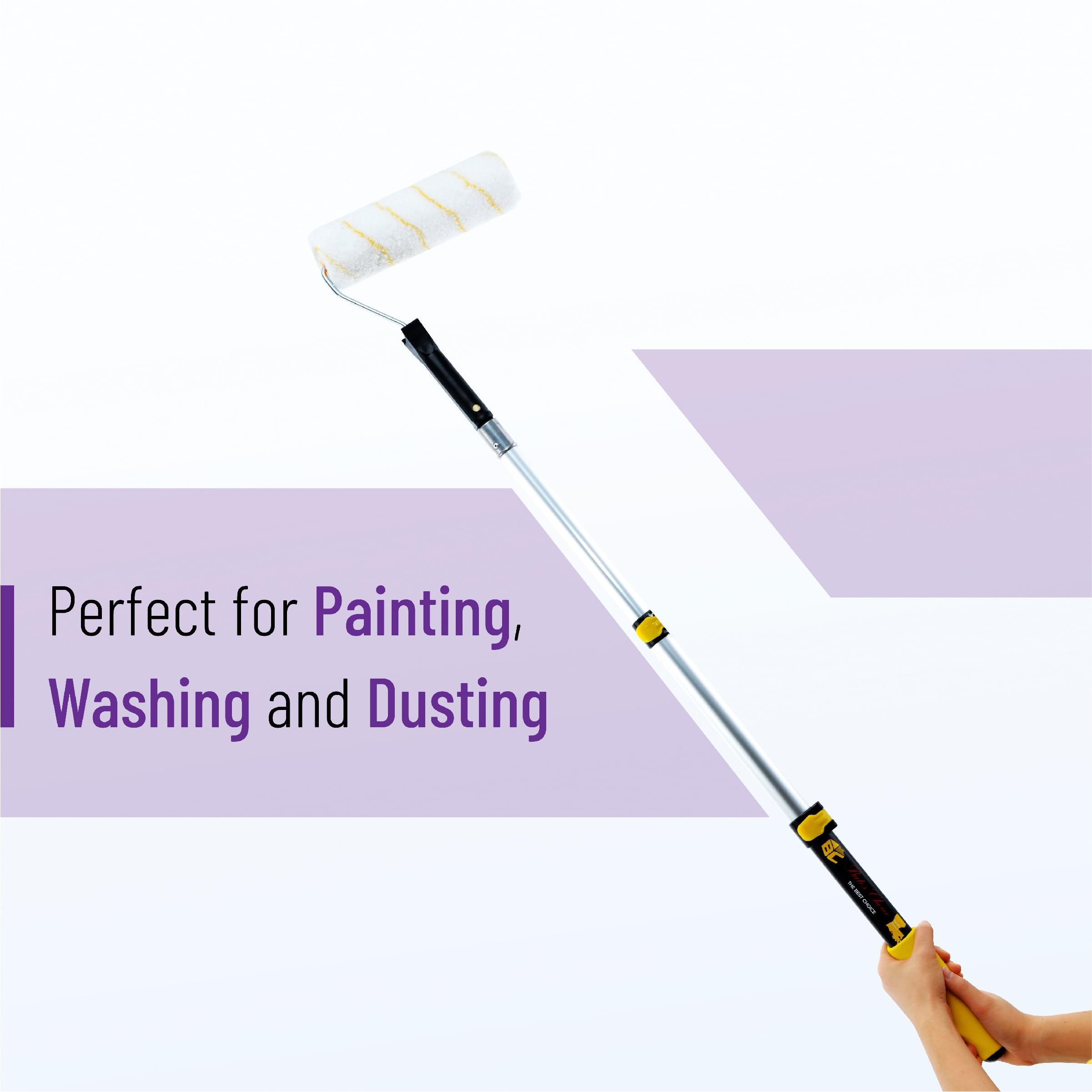 Quick-attach Bates Choice extension pole compatible with rollers, dusters, and squeegees.