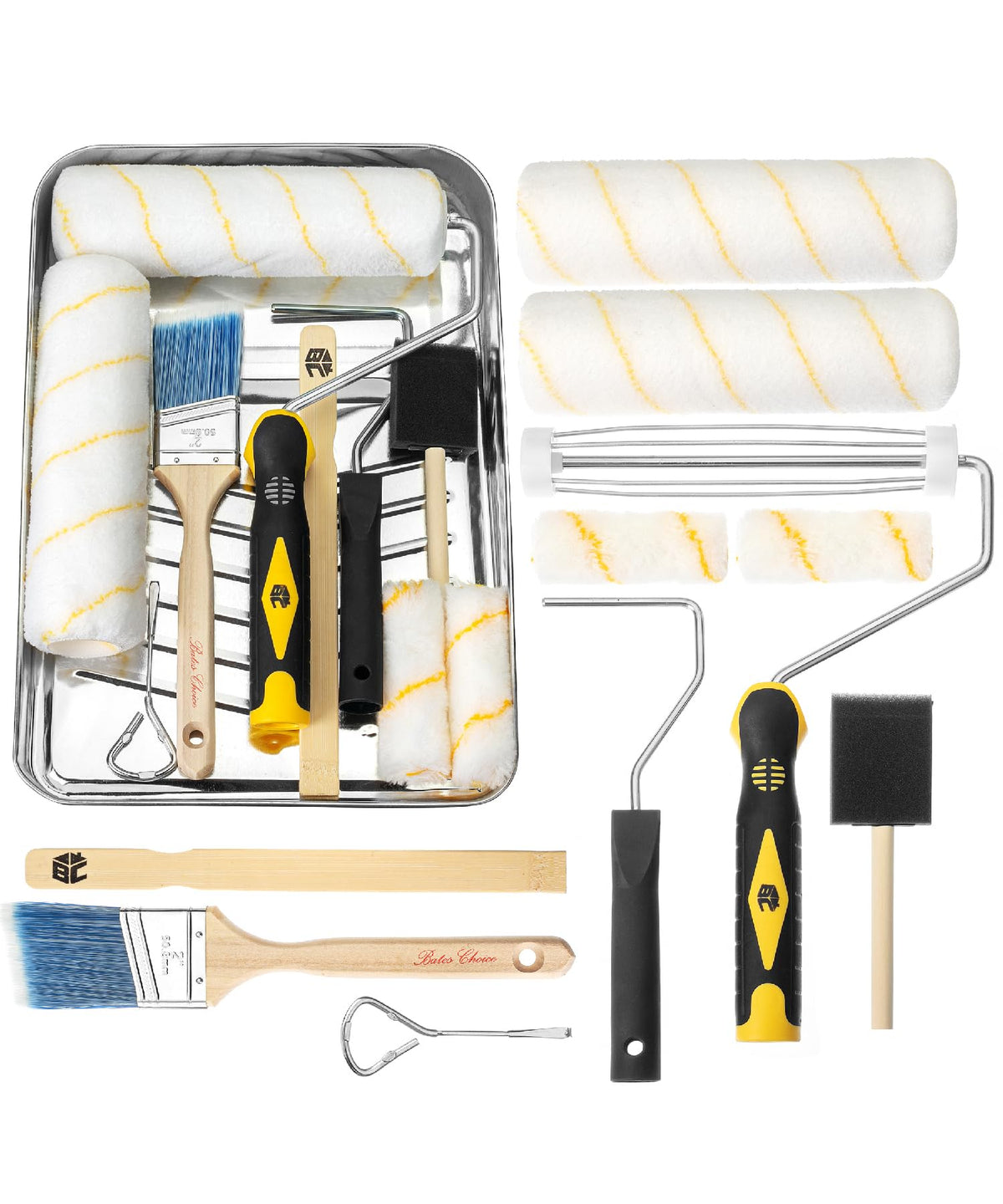 Bates Choice 11-piece paint tray set ready for smooth, even coverage.