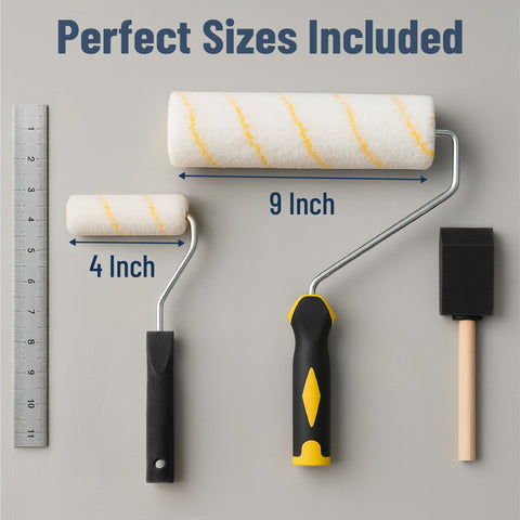 Bates Choice high density foam brush for clean, even coats.