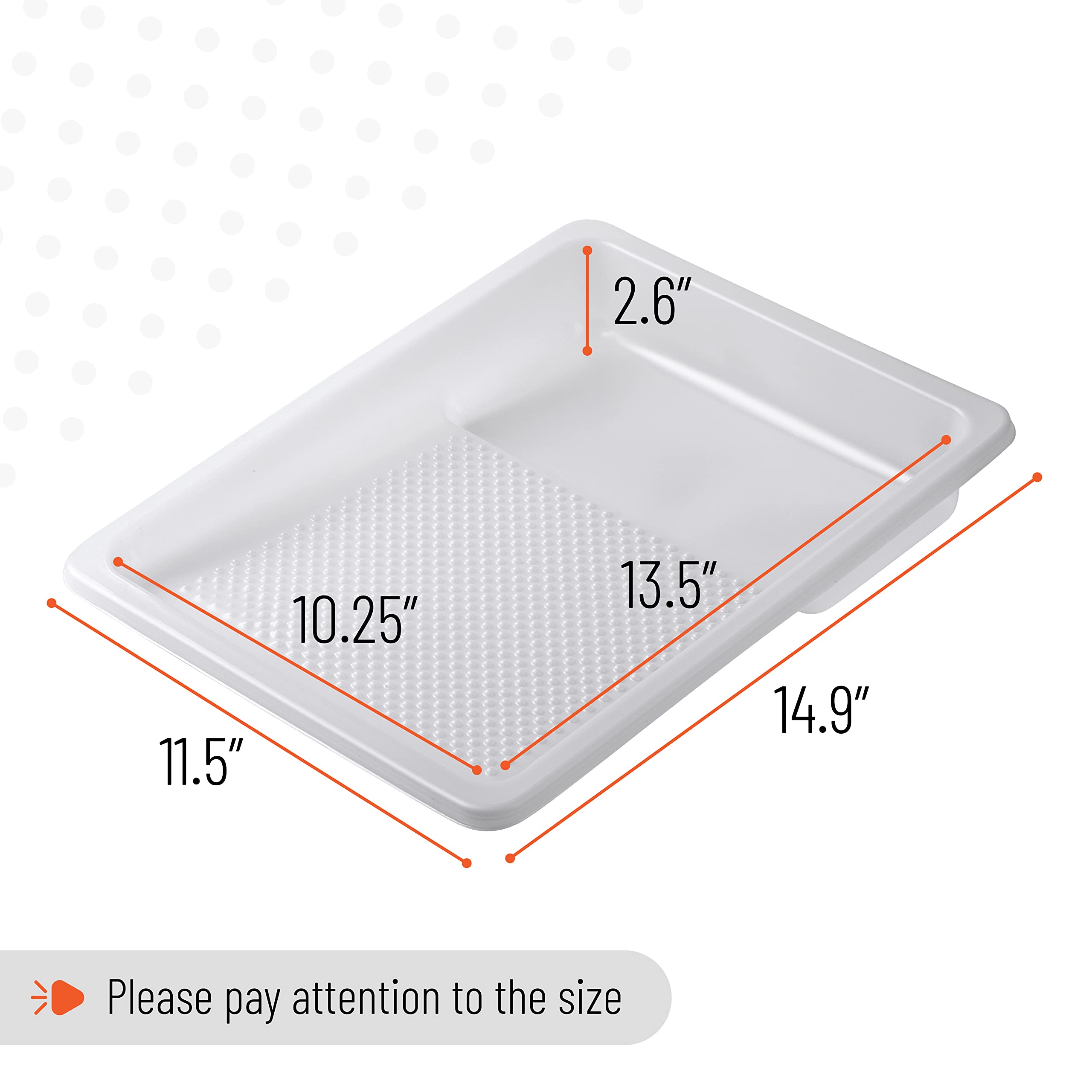 Bates Choice solvent-resistant-tray-liner protects trays from paint buildup.