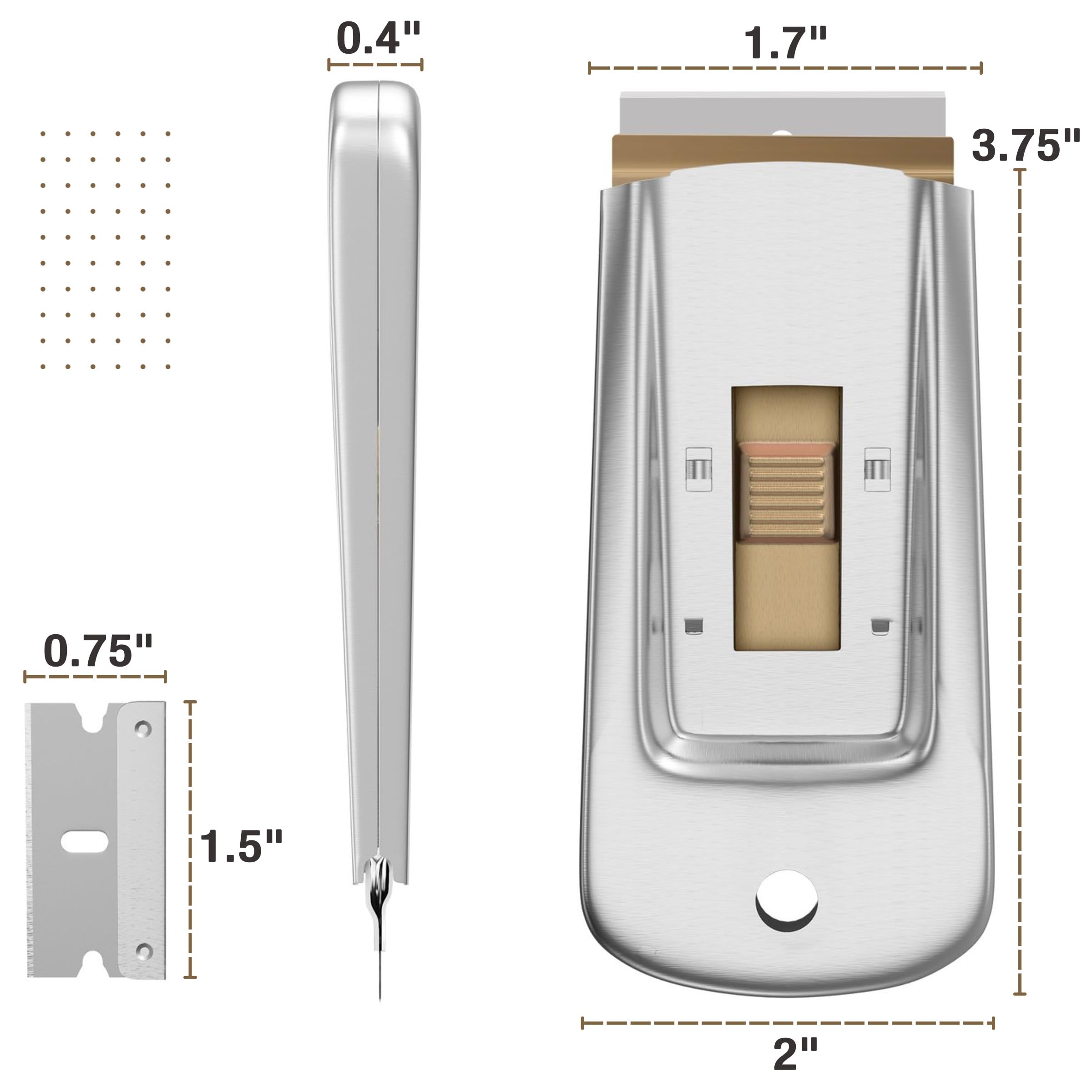 Bates Choice stainless steel scraper offers durable, heavy-duty performance.