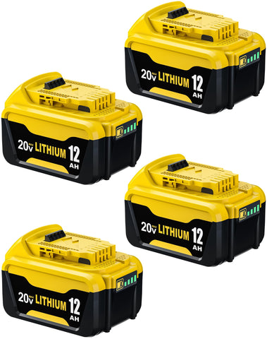 BatFance 12Ah battery front view for extended Dewalt 20V tool use.