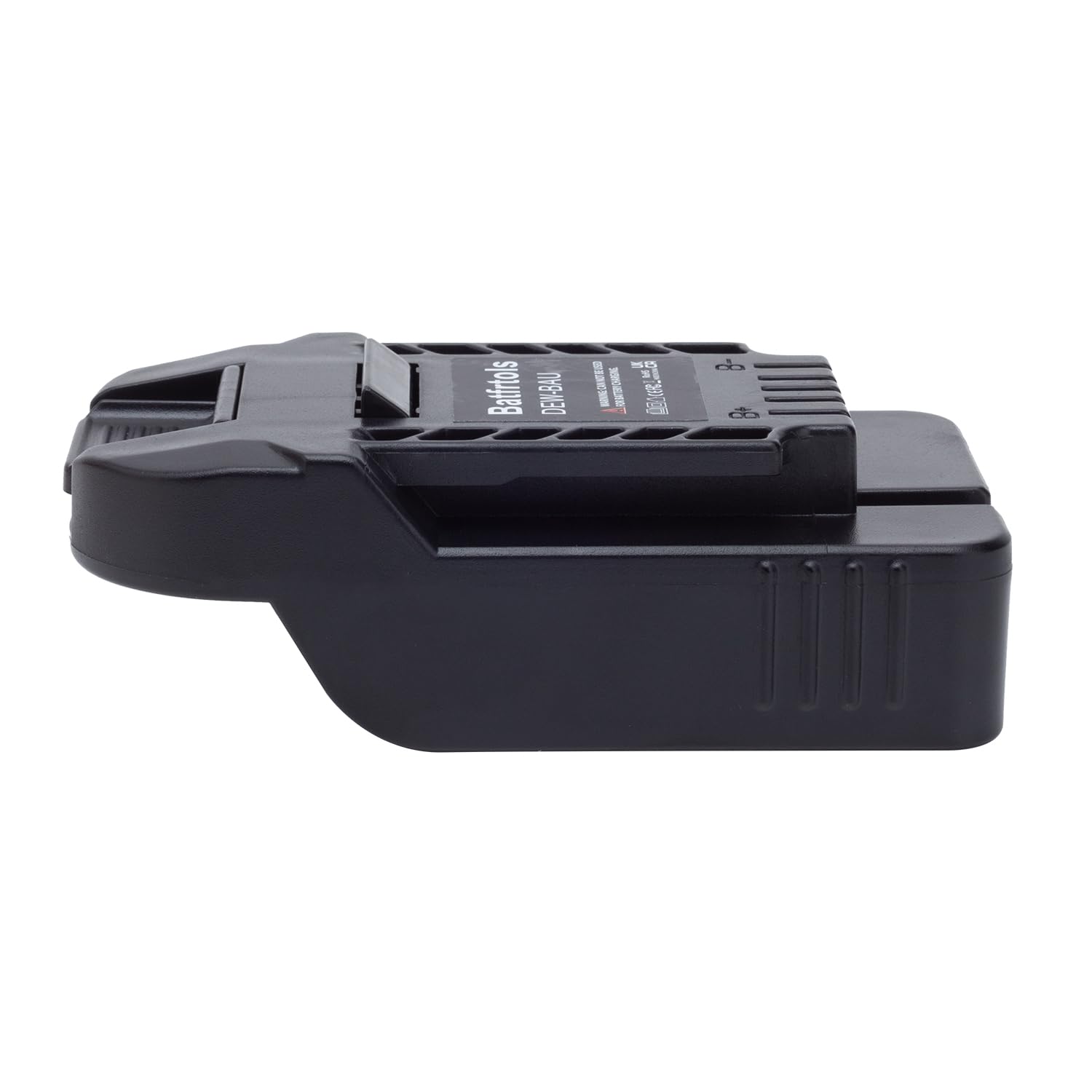 Slim black BATFRTOLS adapter design ideal for tight spaces.