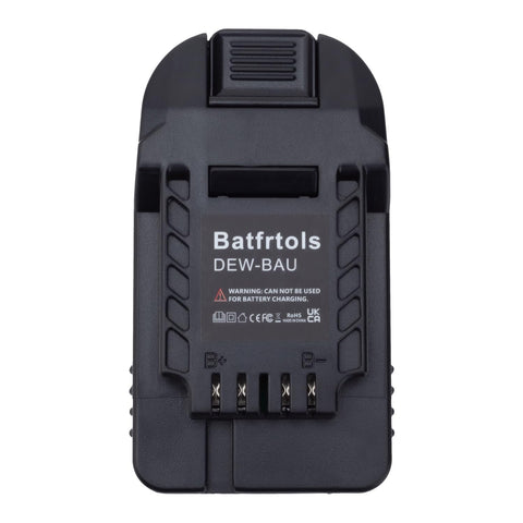 Close-up of secure clip mechanism on BATFRTOLS adapter.