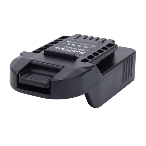 BATFRTOLS adapter with DeWalt 20V Max battery showing compatibility.
