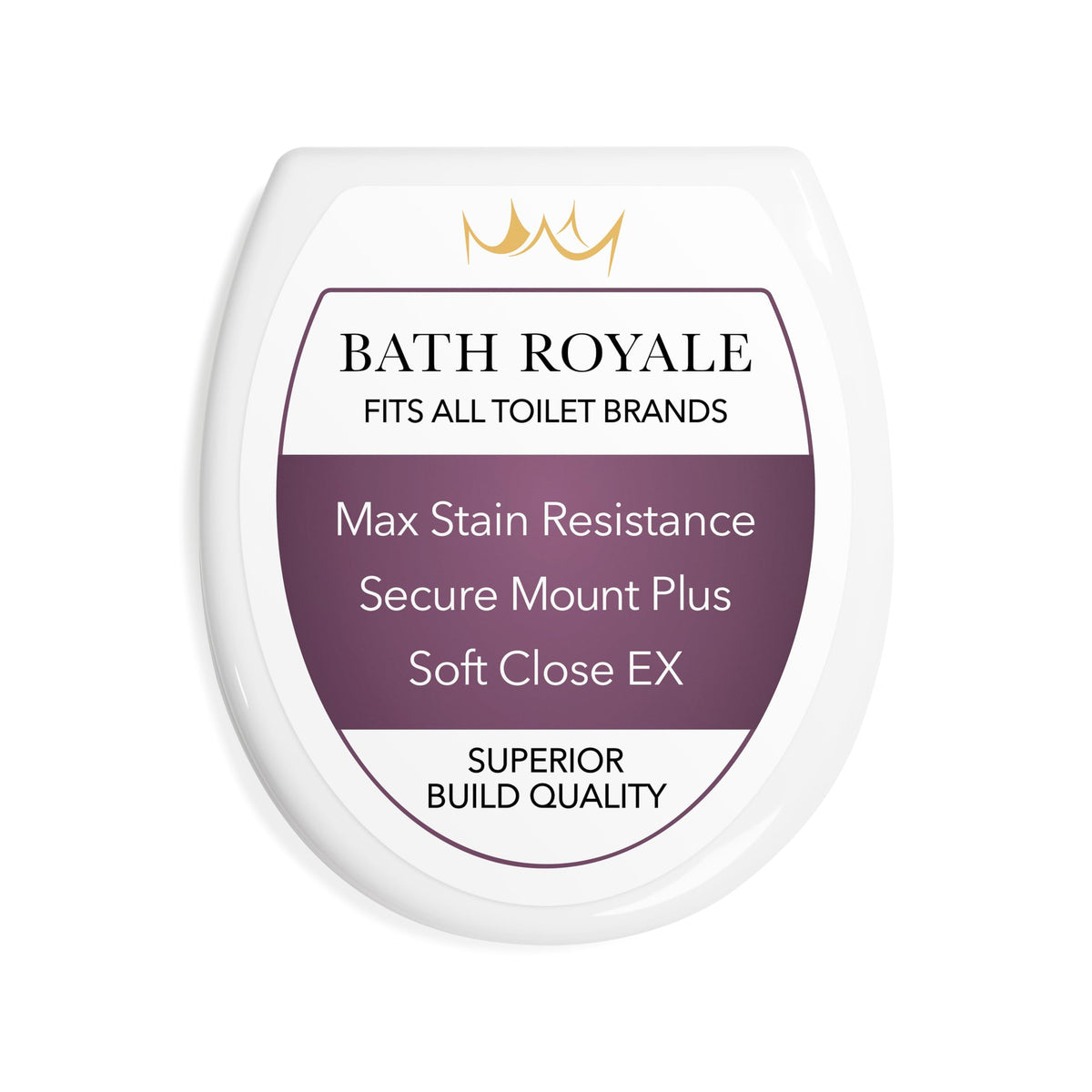 Bath Royale BR500-00 soft close round seat with lid for quiet operation