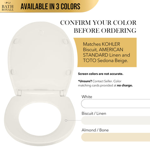 Bath Royale stain-resistant polypropylene seat surface stays clean longer.