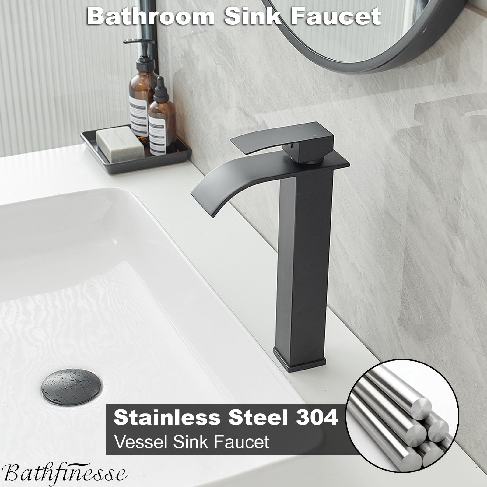 Bathfinesse deck-mount faucet in one-hole setup for modern bathrooms
