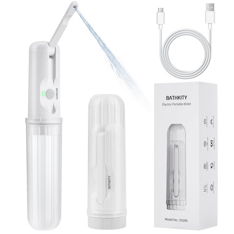 BathKITY portable bidet with bottle adapter for travel cleaning.