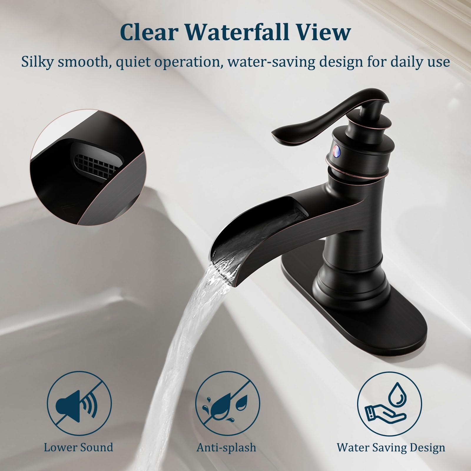 BathLAVISH one-hole installation area with cover plate for seamless look.