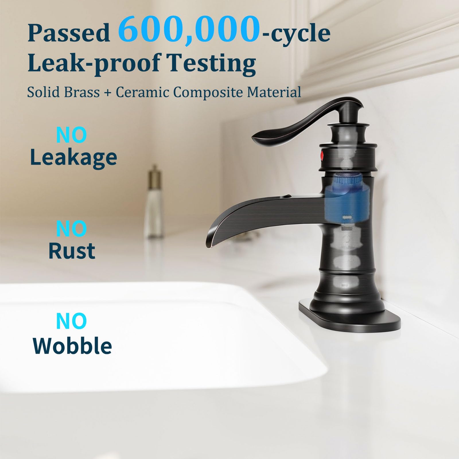 BathLAVISH solid brass body detail emphasizes sturdy construction and corrosion resistance.
