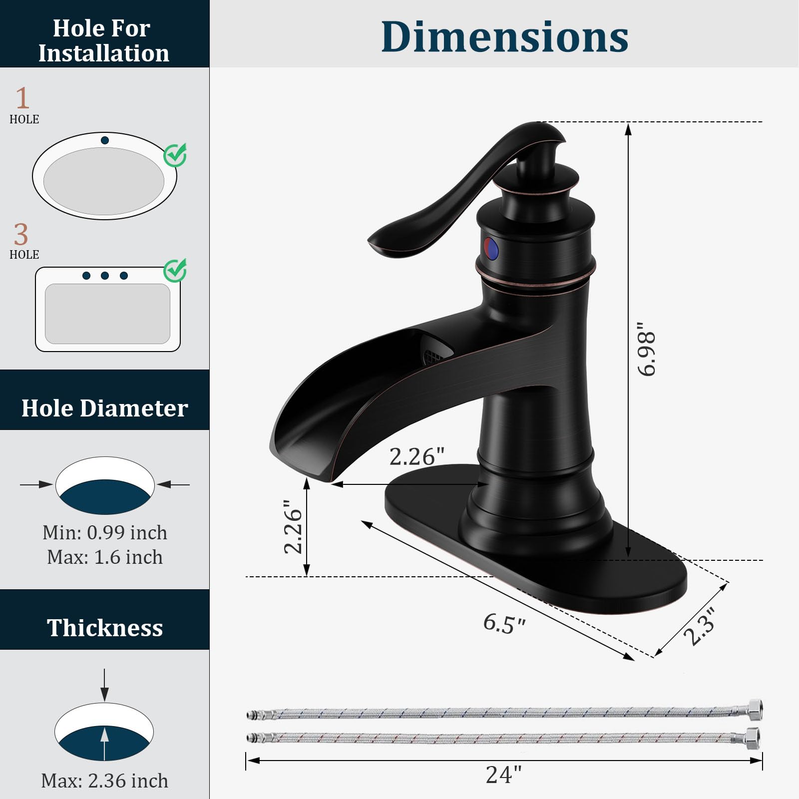 BathLAVISH waterfall spout close-up shows smooth flow and elegant silhouette.