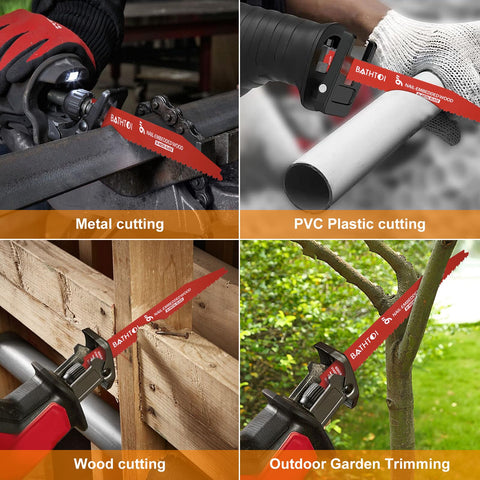 Bathtoi blades cut nailed wood and wood composites effectively.