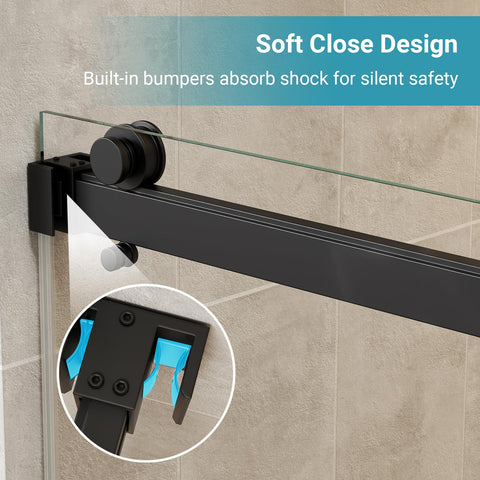 Bathwiller waterproof bottom track helps keep the bathroom dry