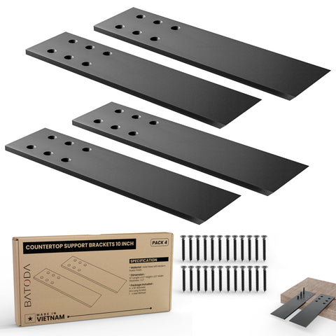 BATODA 10-inch countertop brackets pack 4 support granite countertops.