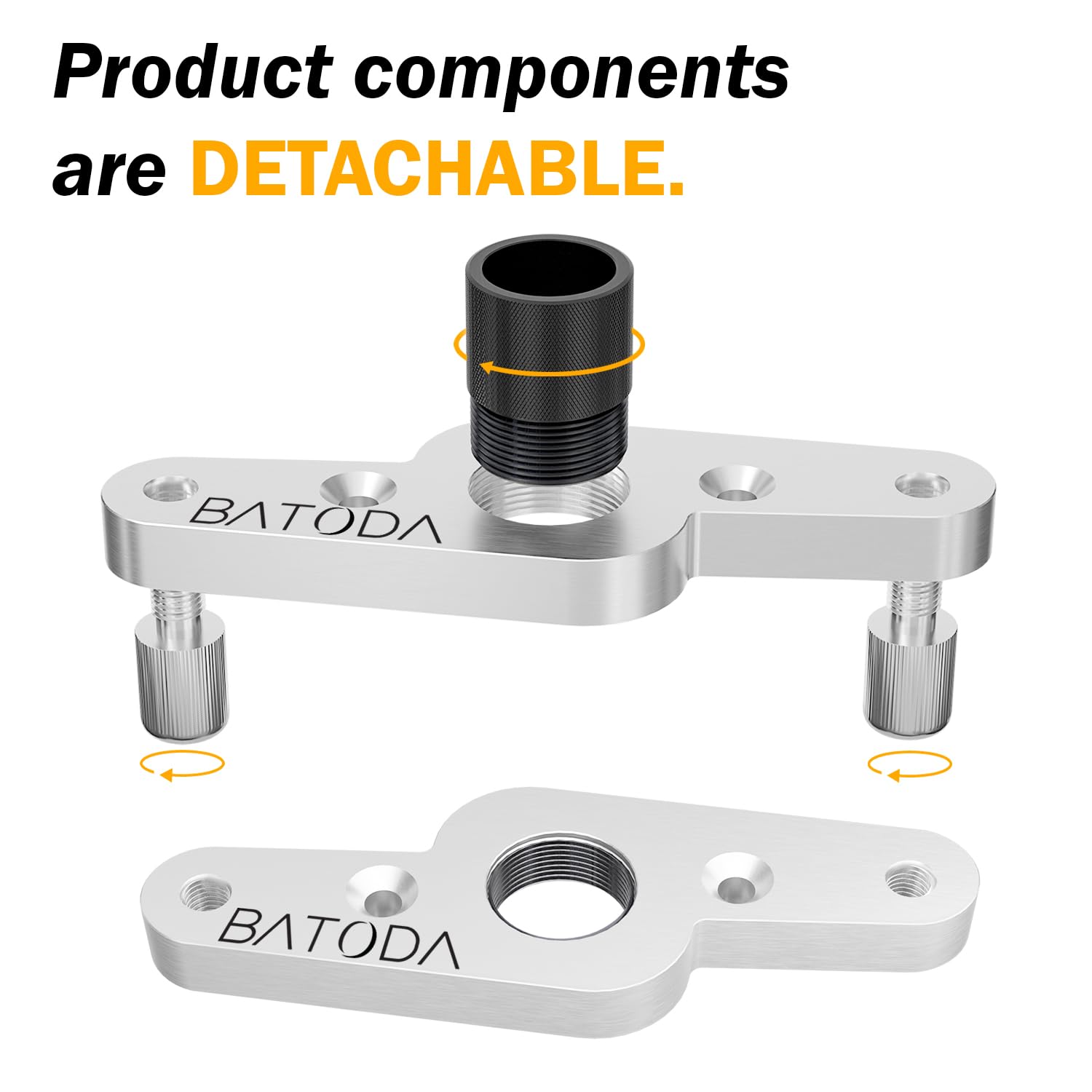 BATODA dowel jig kit self-centering guide ensures straight holes for concealment.