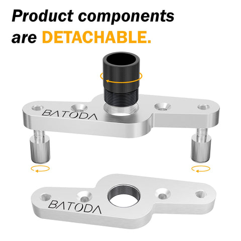 BATODA dowel jig kit self-centering guide ensures straight holes for concealment.