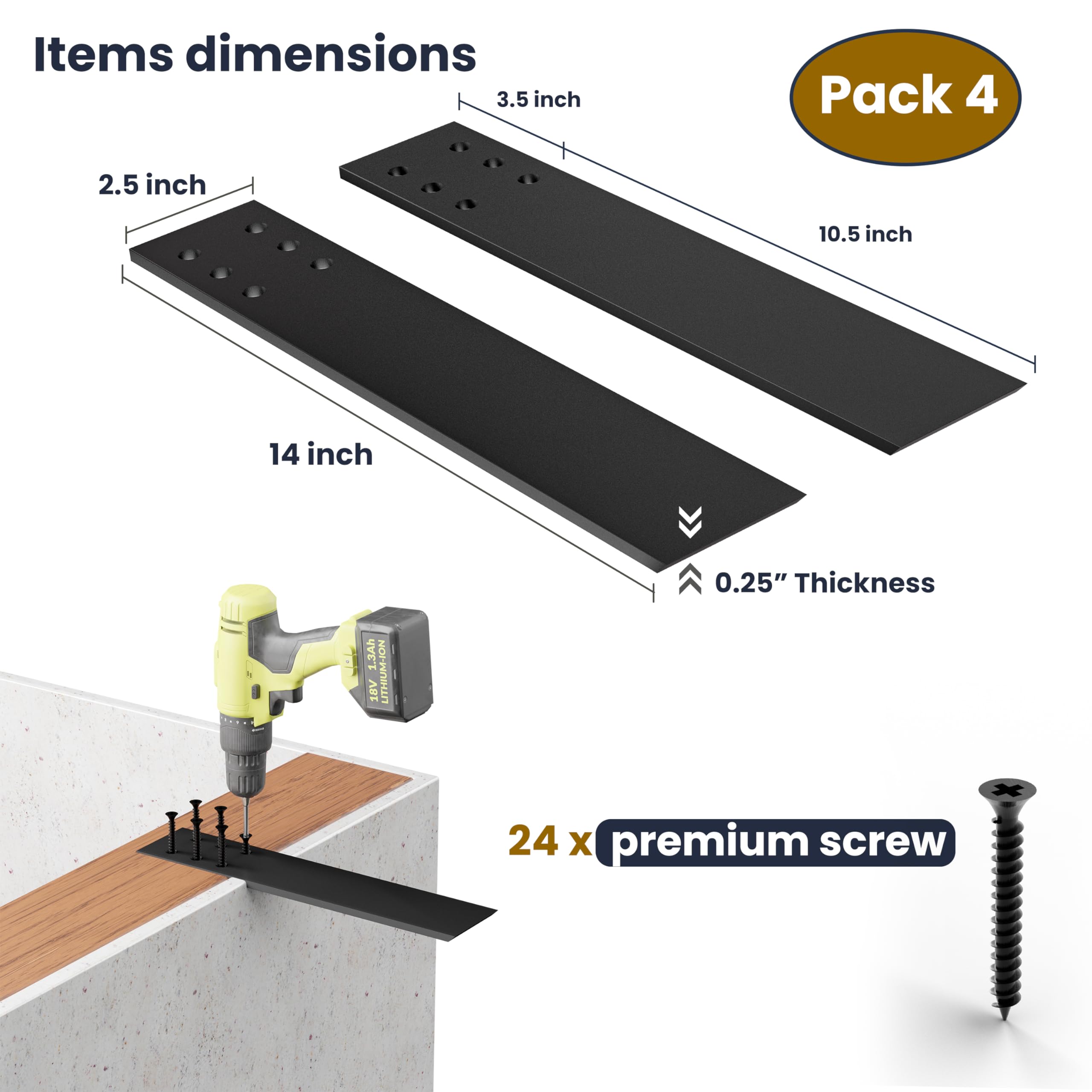 BATODA knee wall bracket assembly shown for sturdy open shelving.
