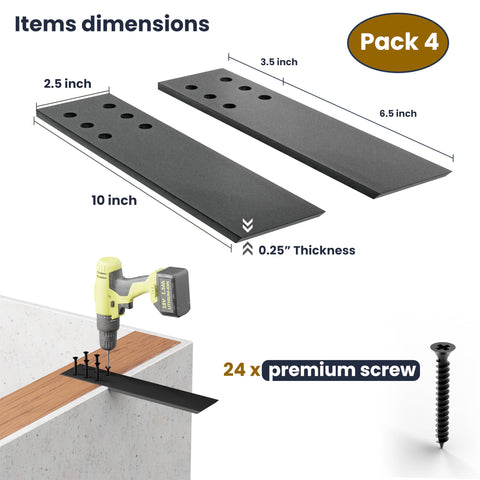 BATODA wall-mounted knee wall brackets include hardware for easy DIY.