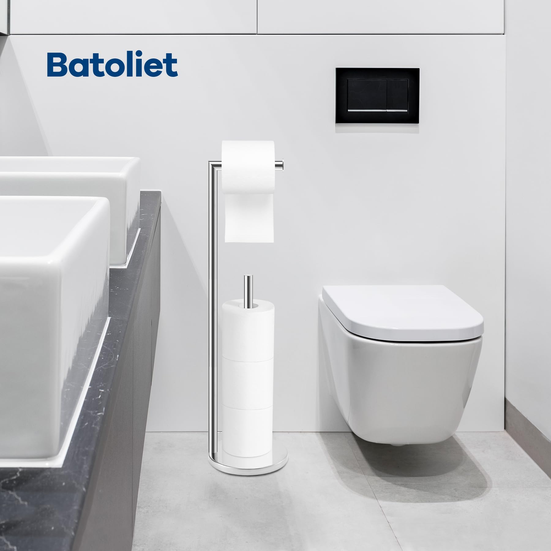 Batoliet bathroom setting featuring chrome finish in modern decor.