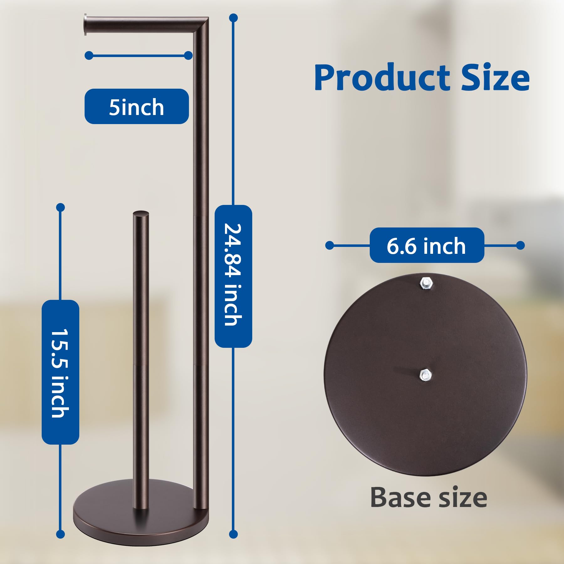 Batoliet free-standing design shown with compact footprint for small spaces