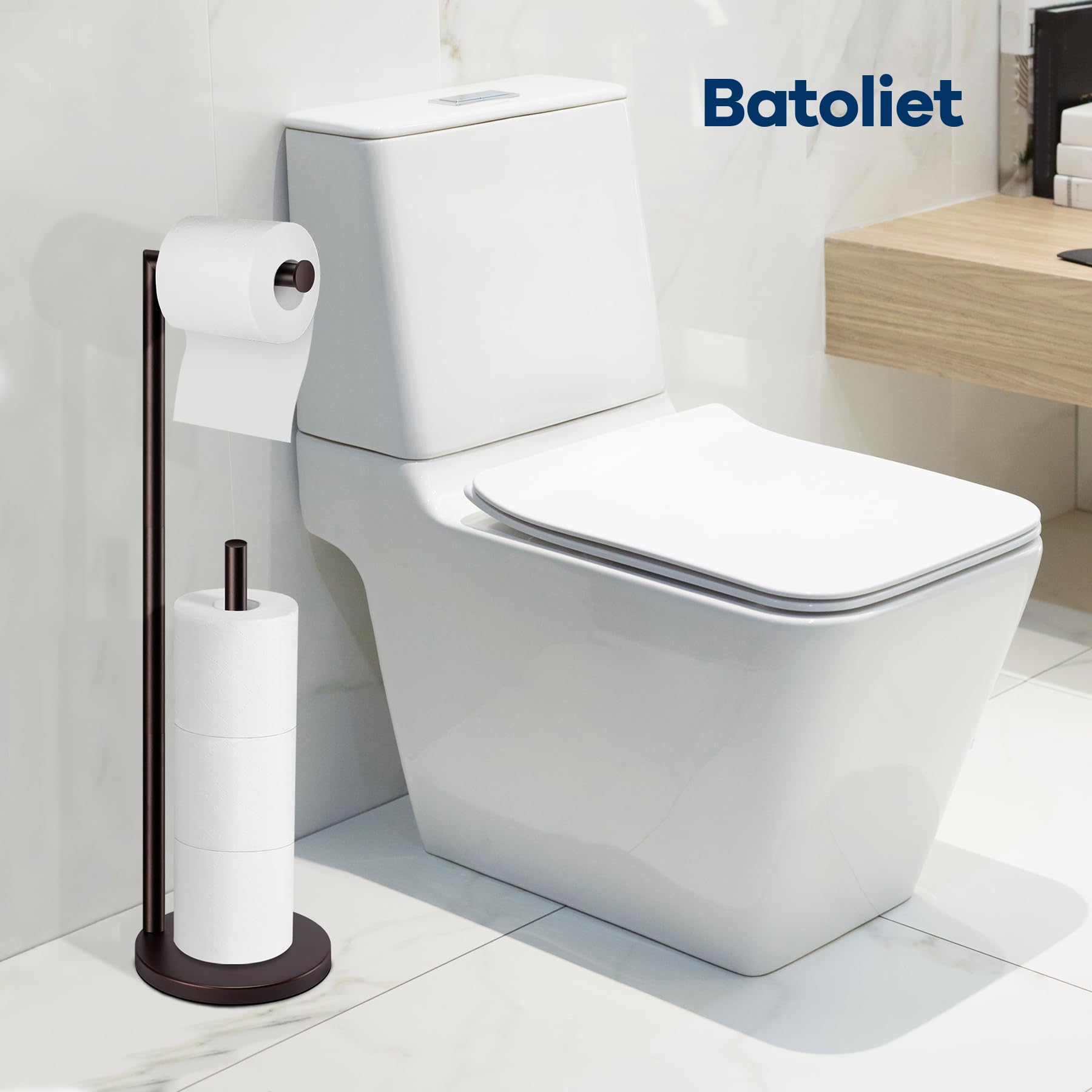 Rust-proof bronze finish resists moisture in humid bathrooms