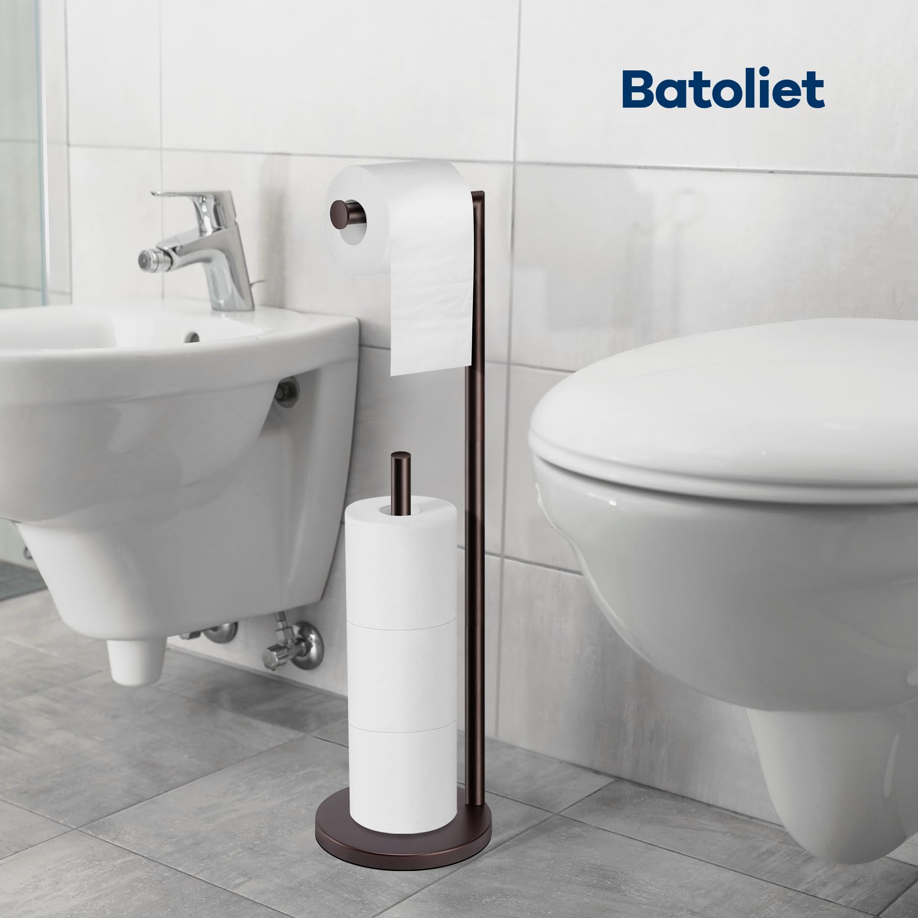Non-slip base keeps holder stable on smooth floors