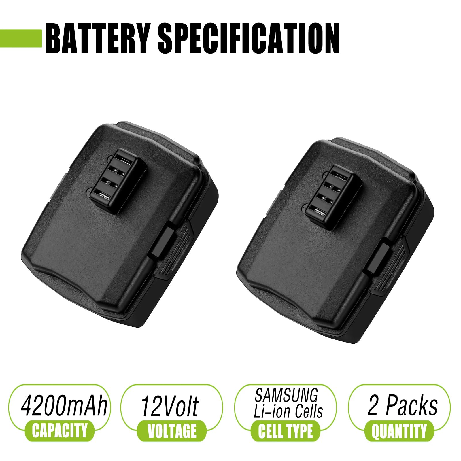 Batryuic CB121L battery side profile with durable casing for outdoor use.