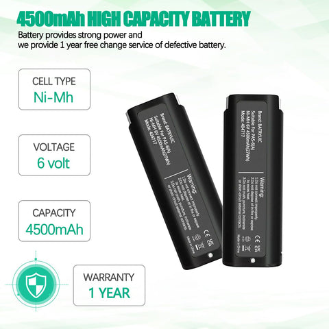 Batryuic Paslode 6V compatible battery for 404717 and related models.