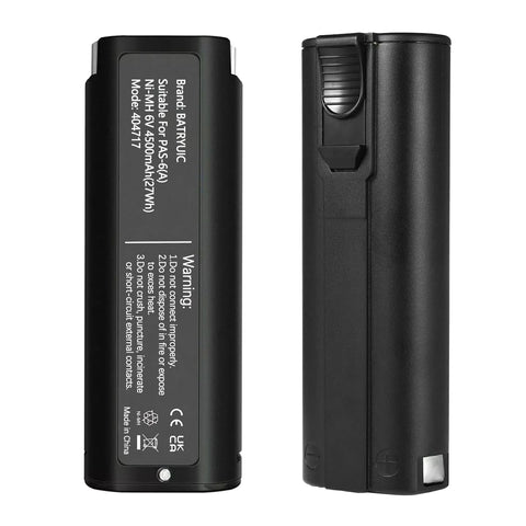 Batryuic upgraded 4500mAh 6V Ni-MH battery, two-pack for extended cordless nailer use.