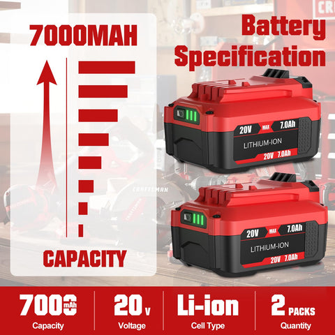 BATTOOL battery 2-pack for Craftsman V20
