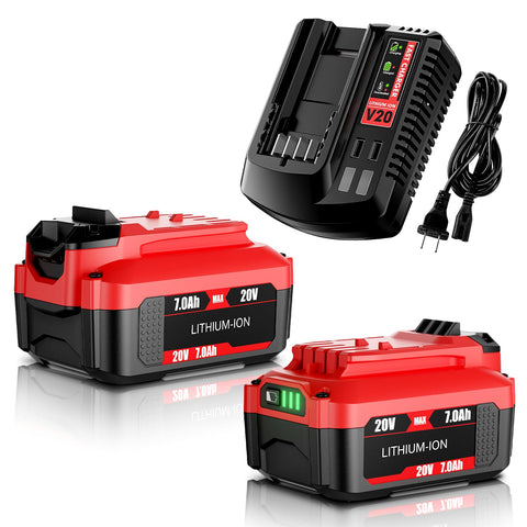 BATTOOL 2Pack 7.0Ah battery powering Craftsman V20 tools with extended run time