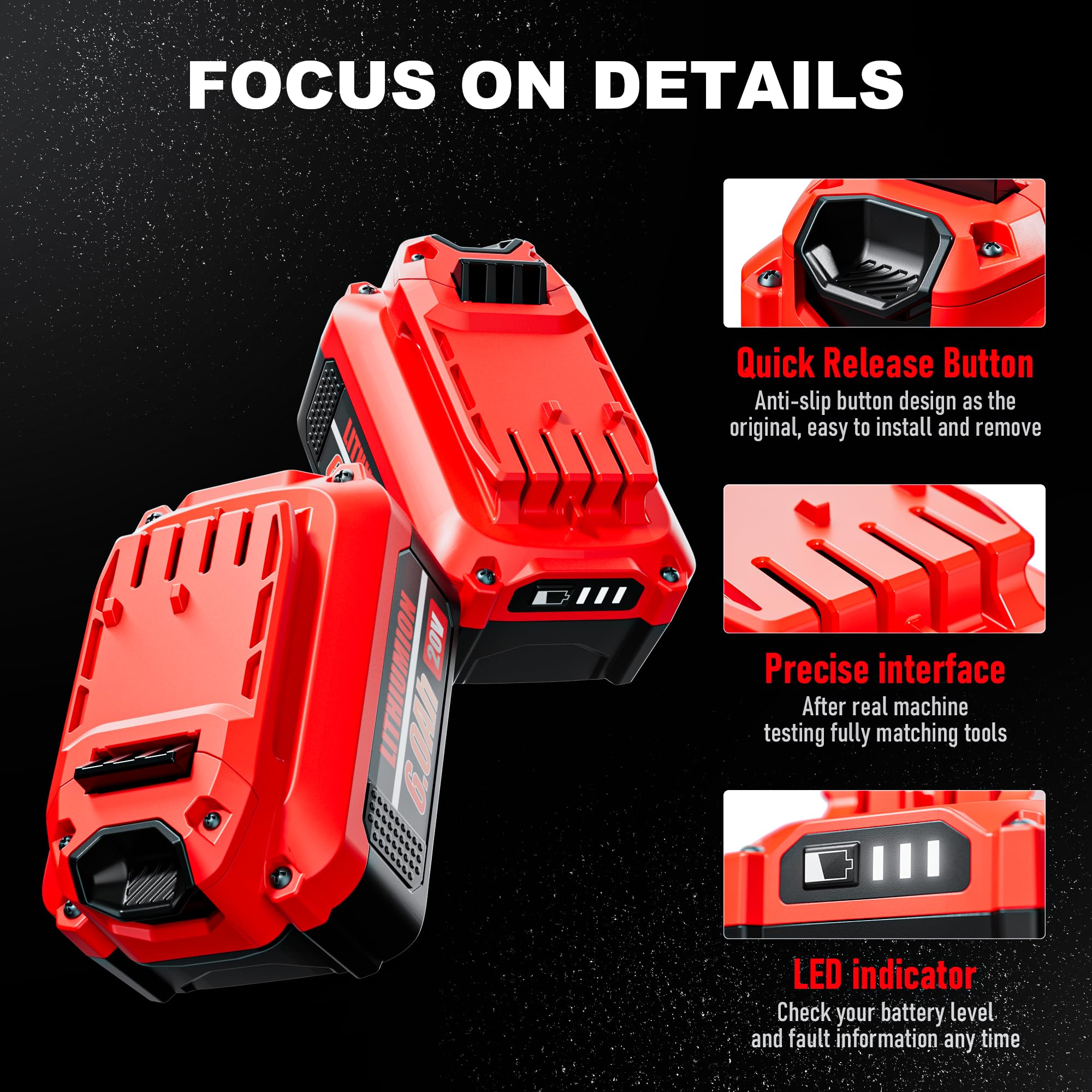 Battxita battery LED indicator displays charge status for quick checks