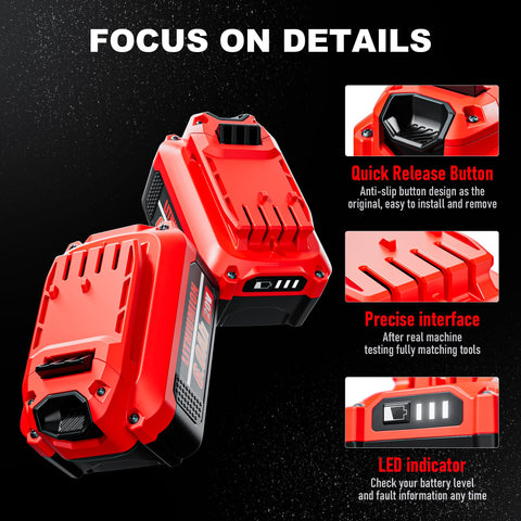 Battxita battery LED indicator displays charge status for quick checks