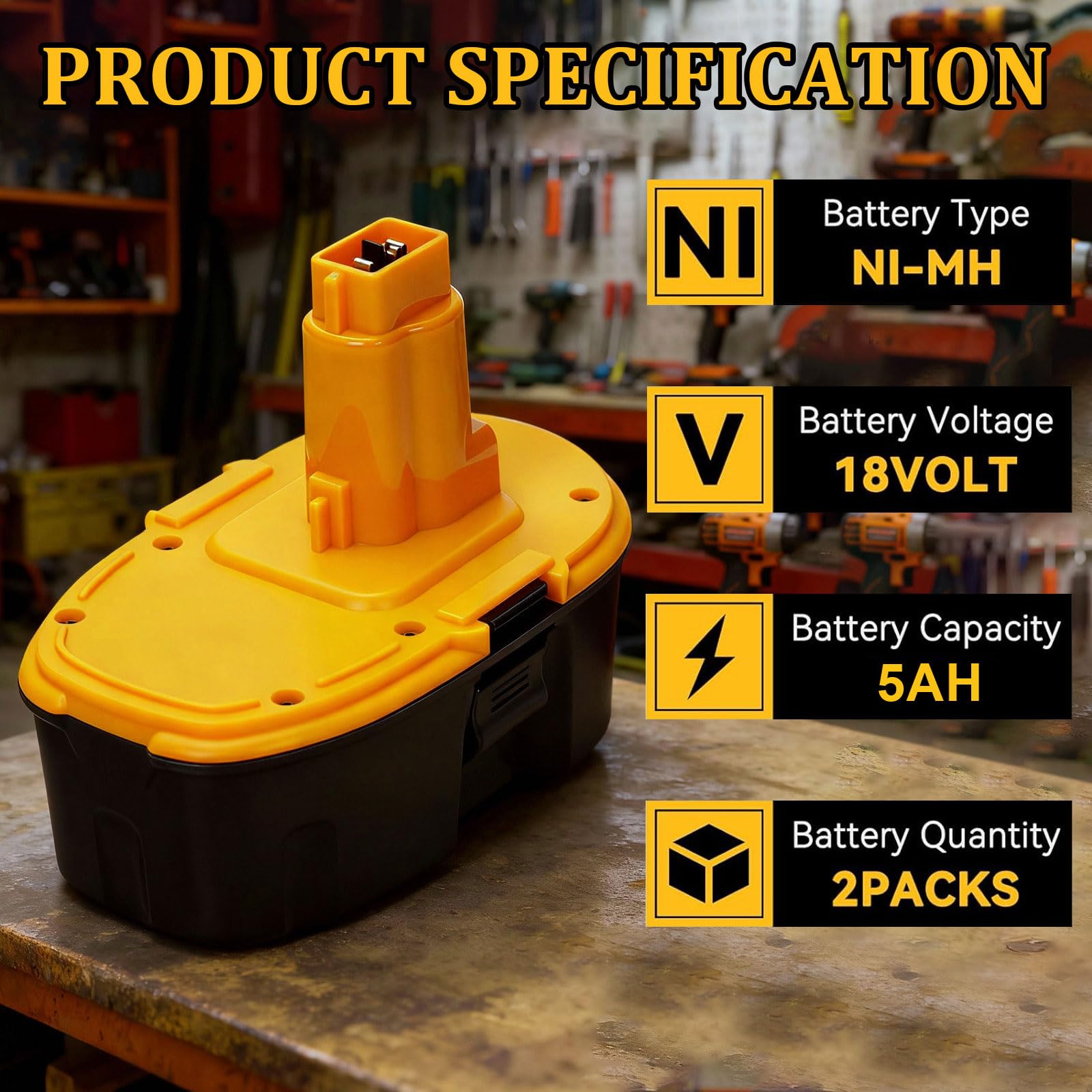 BATWAYPRO 18V battery pack two-pack for longer work sessions