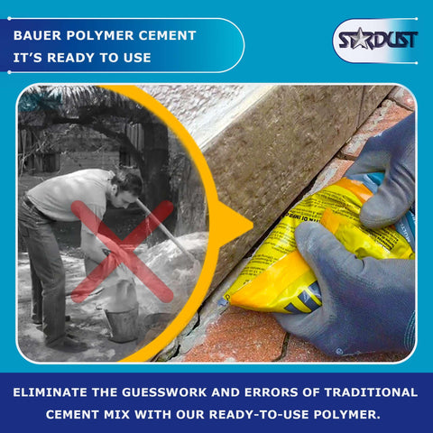 Bauer Instant Polymer Cement brick-repair for solid masonry bonding.