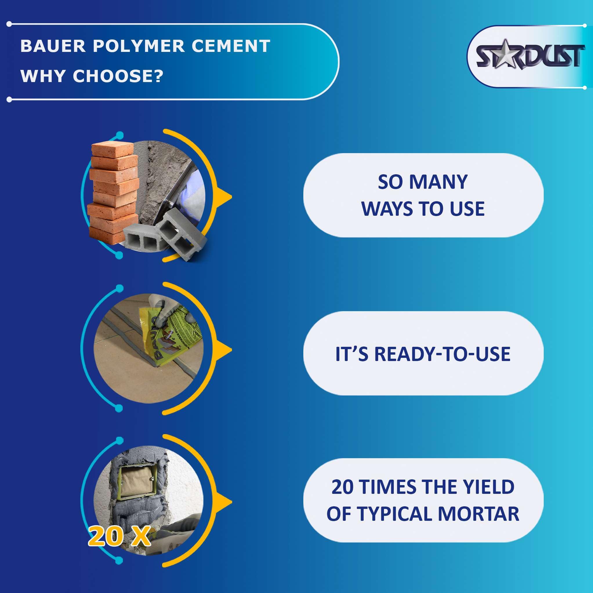 Bauer Instant Polymer Cement tile-repair for seamless floor or wall restoration.