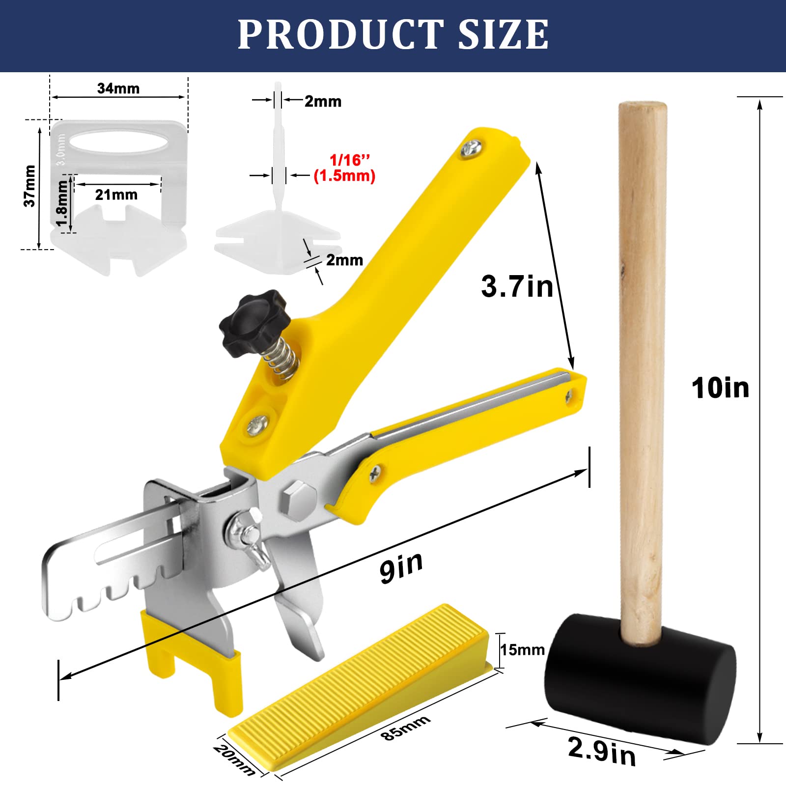 BAUMFEUER tile wedges included for secure hold and reusable setup.