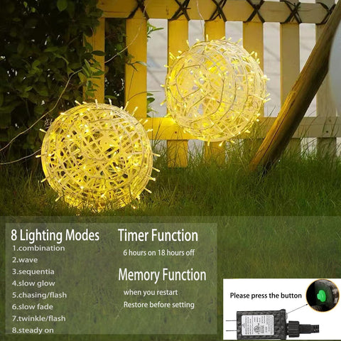 Baung globe lights feature 40 LEDs per sphere for vivid, durable illumination.