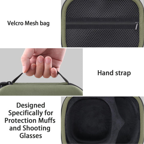 Baval storage case earmuff grooves secure protective earmuffs for quick access.