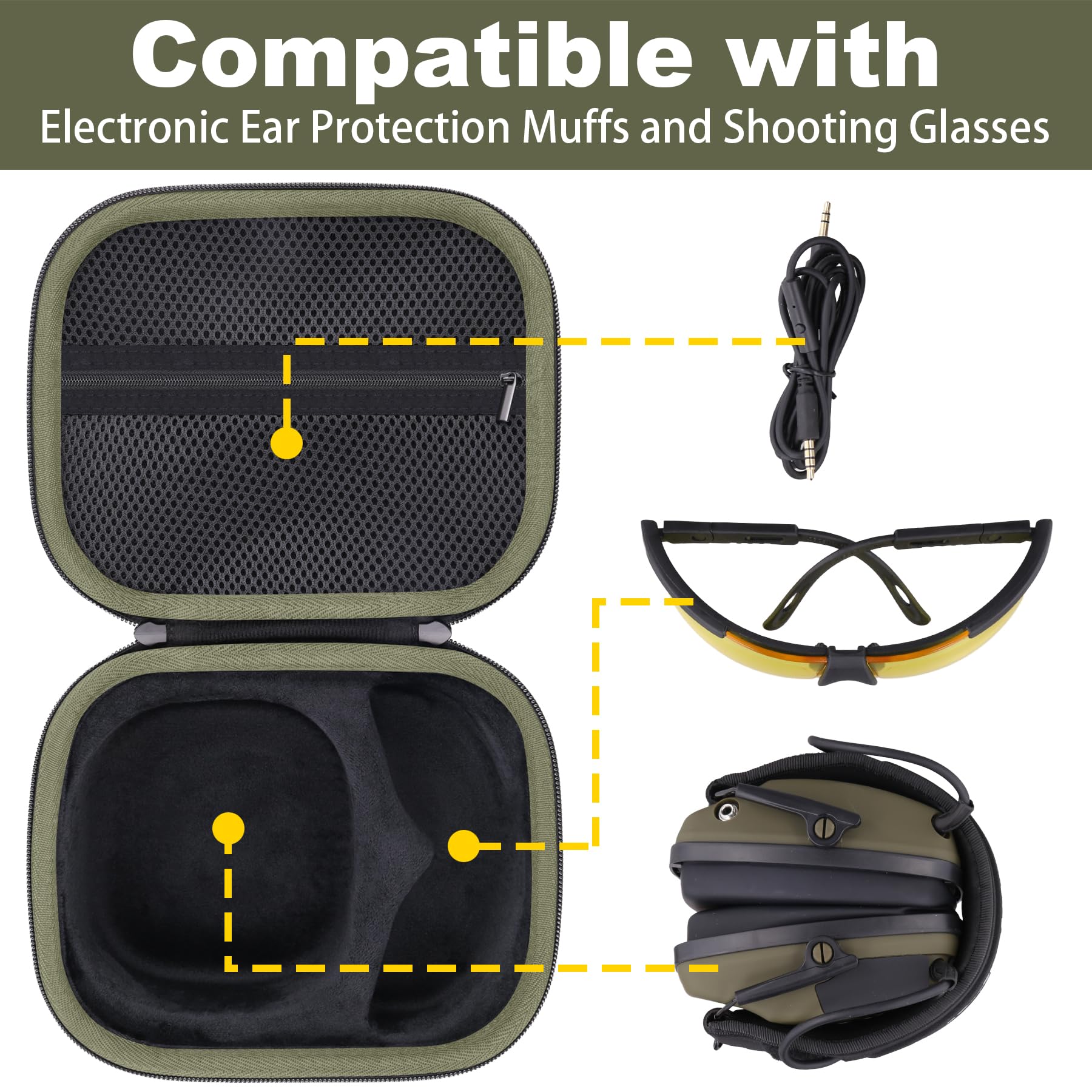 Baval storage case soft velvet lining prevents scratches on ear protection.