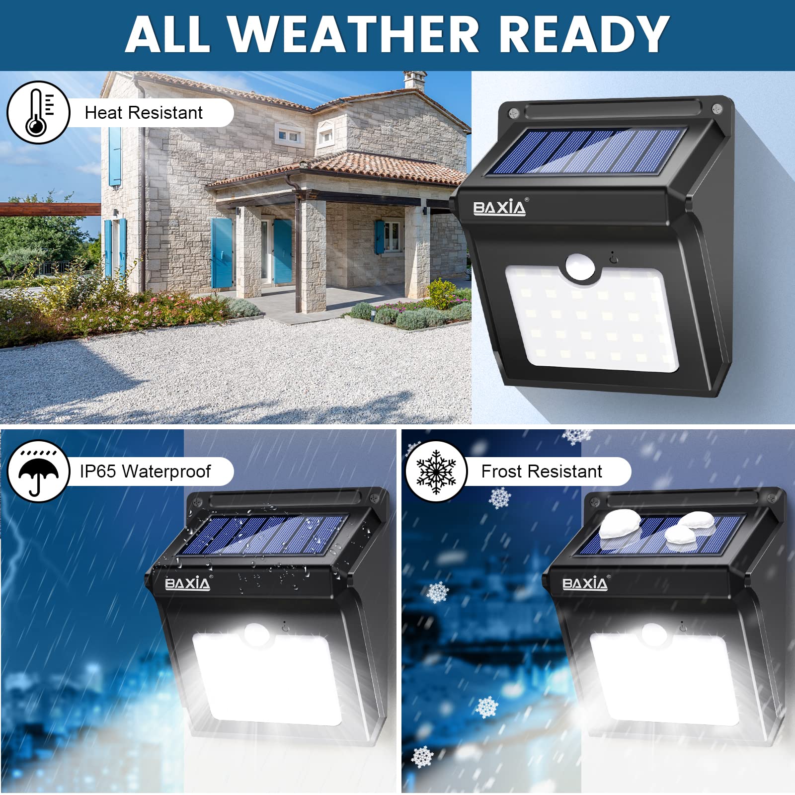 BAXIA Technology solar lights install easily with no wiring required