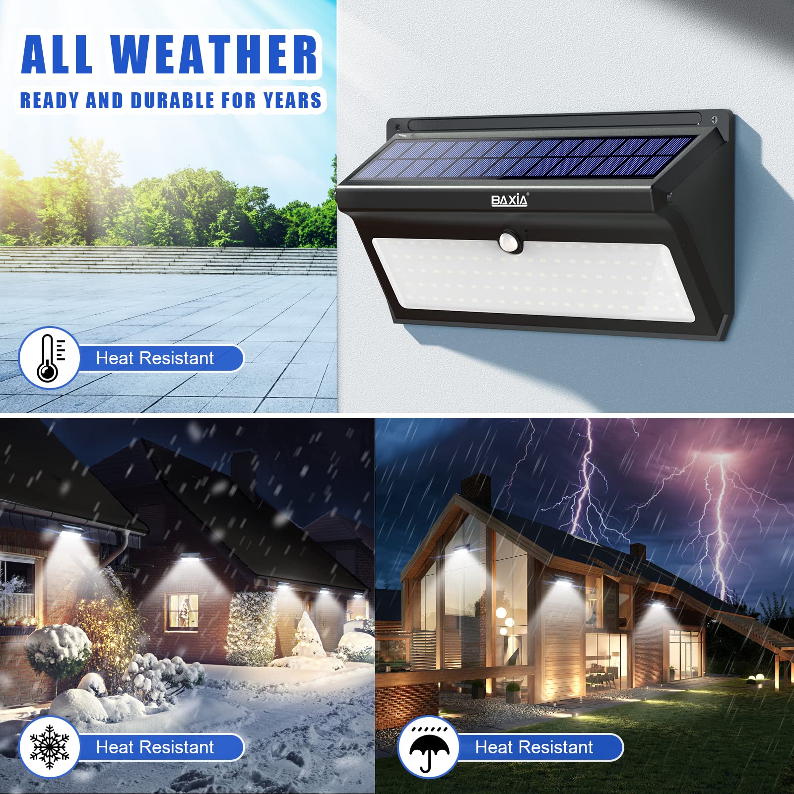BAXIA TECHNOLOGY solar panel and ABS shell offer durable energy-efficient lighting.