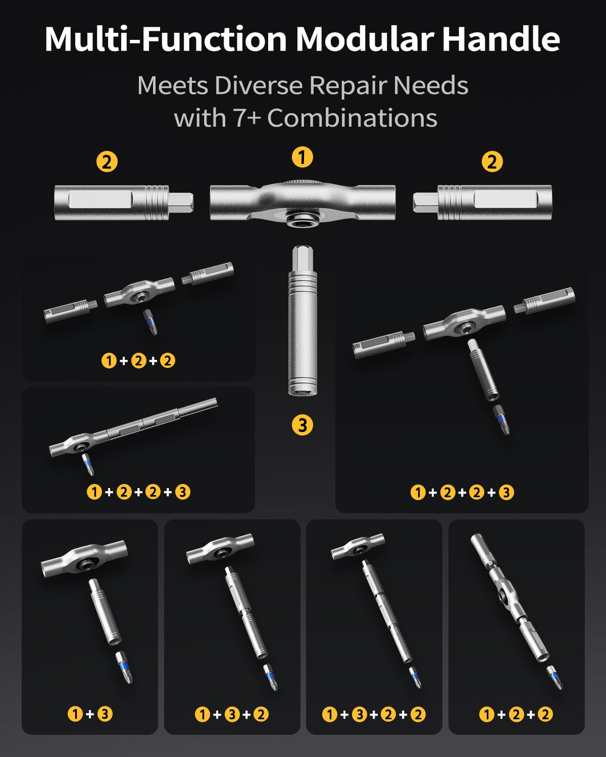 BaycoreX quick-connect magnetic bits simplify setup and screw retention.