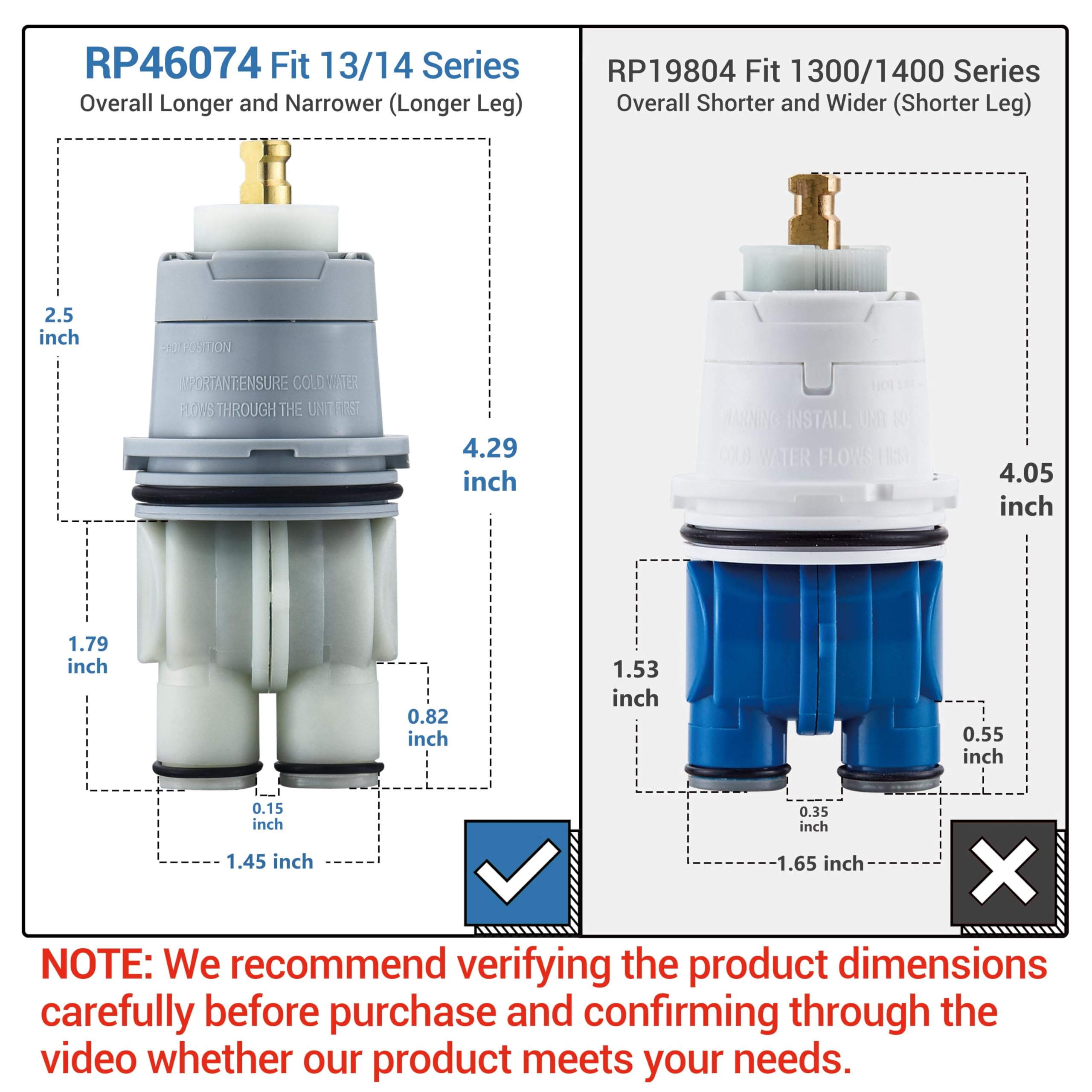 BAYDOW RP46074 delta valve compatibility shown for universal fit.