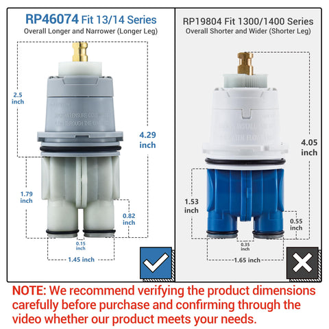 BAYDOW RP46074 delta valve compatibility shown for universal fit.