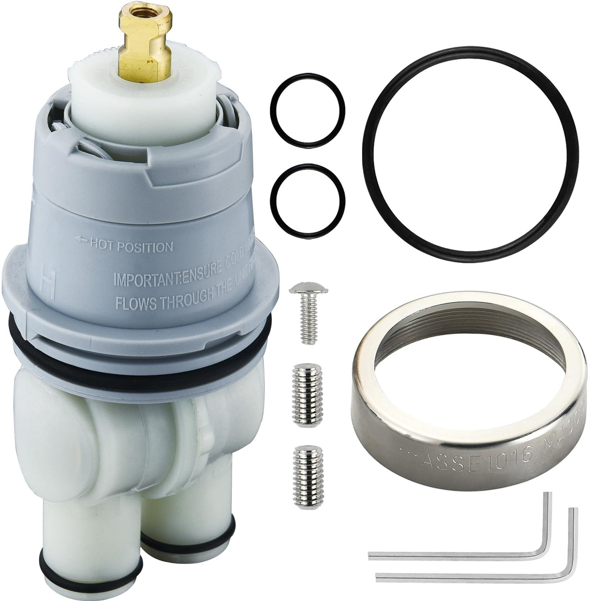 BAYDOW RP46074 shower cartridge close-up highlighting rugged seals for longevity.