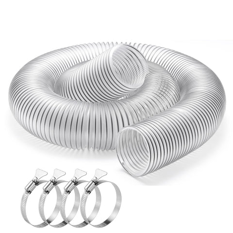 Bayisam clear PVC dust hose shows transparent tubing for easy clog checks.