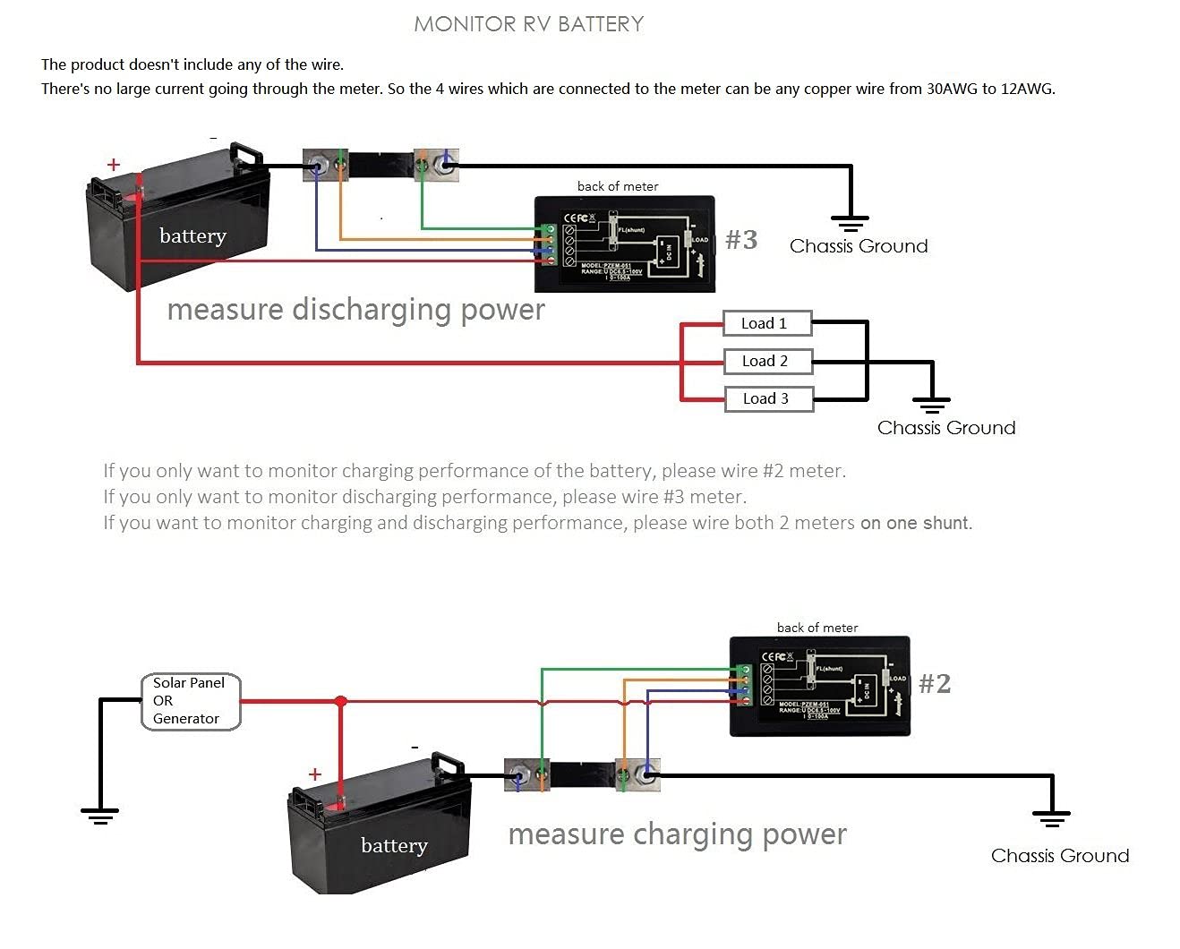 Bayite unit includes display and shunt; wires must be supplied separately.