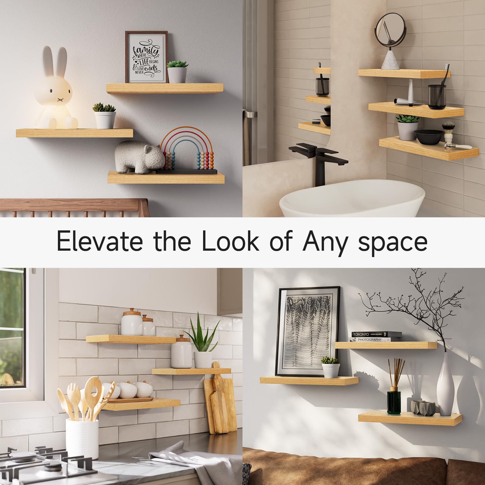 Easy install with included hardware for wood or brick walls.